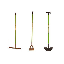 Hadley Carbon Steel Garden Tool Series - Garden Rake, Dutch Hoe and Lawn Edger
