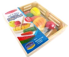 Melissa  Doug Cut  Slice Wooden Play Food 22 Pieces Age 3 