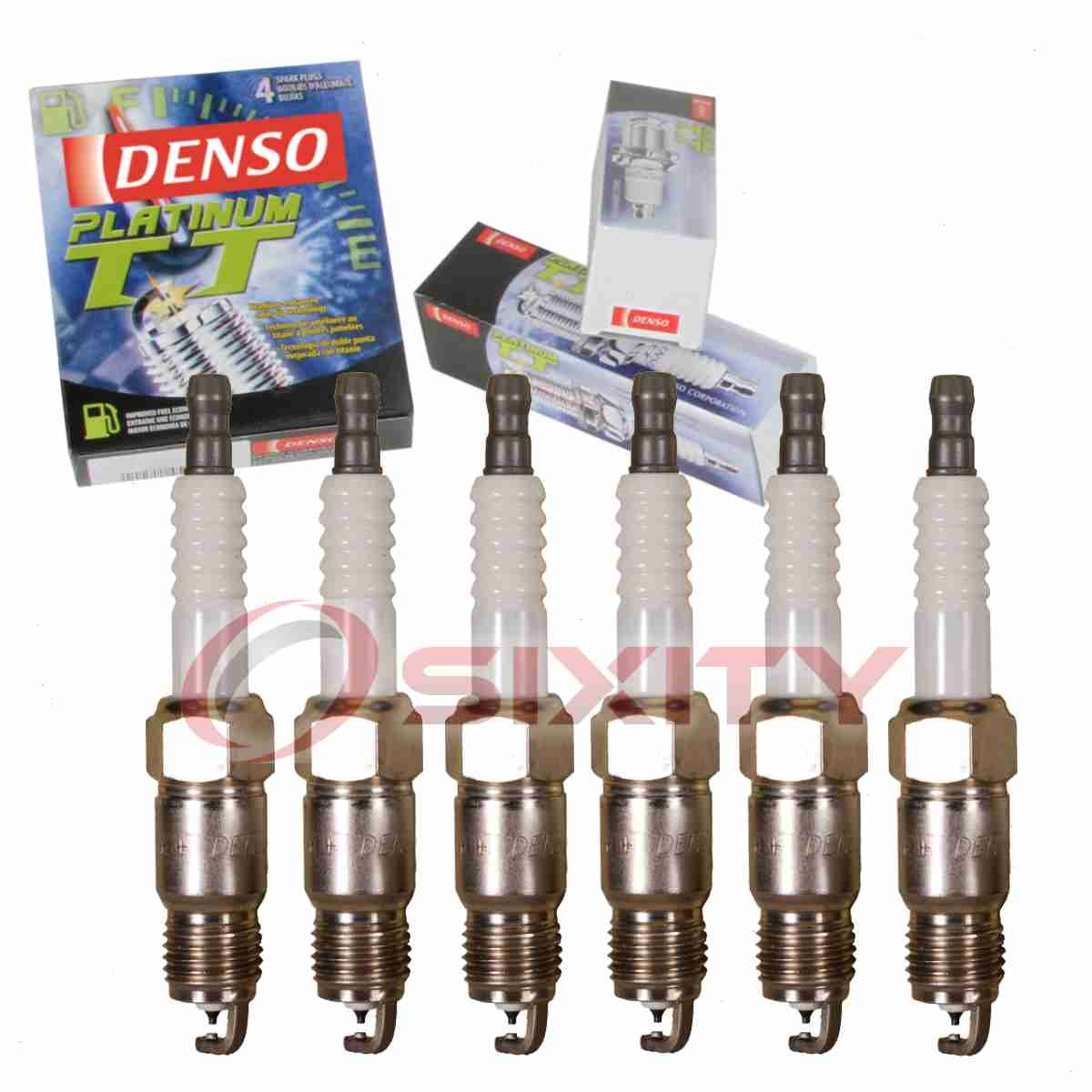 6 pc Denso Platinum TT Spark Plugs for 1985-1995 GMC C1500 4.3L V6 Ignition kr