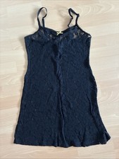 Nachthemd Schwarz Spitze Gr. 38
