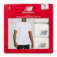 New Balance Men s Premium Cotton Crew Neck Tee 3-Pack White Size S