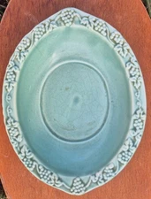 1940s- 1950s Vintage Santa Anita Ware Dish  Is a Ceramic Dish  With Turquoise...