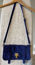 Mini Cartera Bandolera Azul Gamuza Proenza Schouler PS1 Estilo Bolso