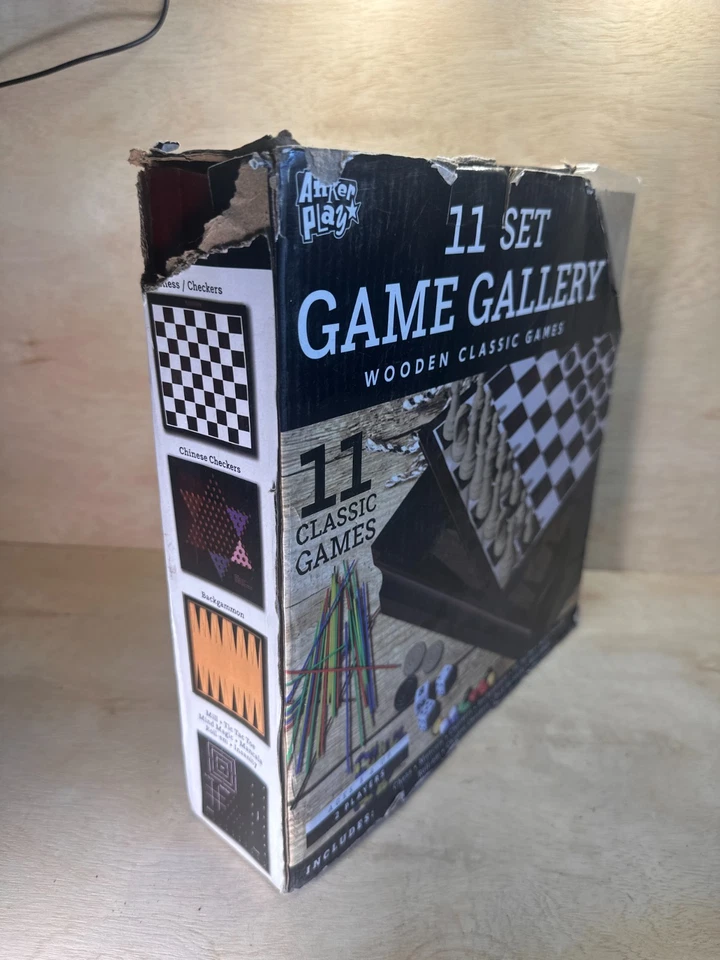 🔥Anker Play Family Game Gallery 11 Classic Wooden Games Set w/ Storage Case - Image 2 of 4