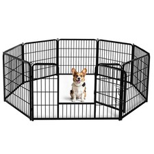 Dog Playpen 32 Inch 8 Panels Indoor Outdoor Metal Pet Fence
