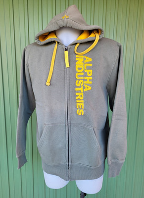 ALPHA INDUSTRIES Sweatshirt (Gr. XL) Baumwolle olivgrün gestickter Schriftzug (PANINARO)