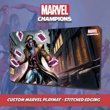 Custom Marvel Champions Playmat - Gambit - Stitched Edging for TCG and Card Gam