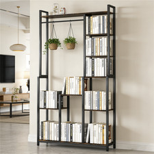 7Tier Bookshelf Industrial Vertical Display Etagere Bookcase Clothe Storage Rack