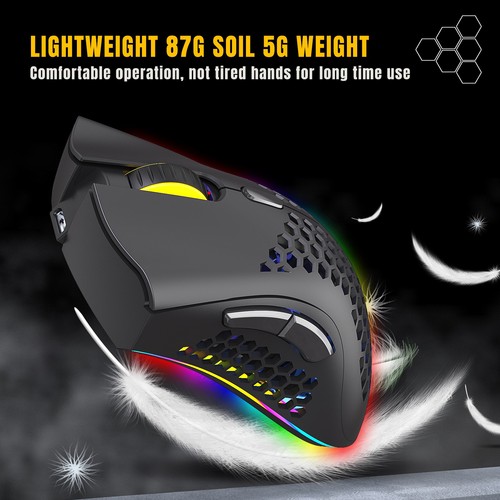 Różowa D2 Bezprzewodowa mysz akumulatorowa Lekka mysz z otworami szkieletowymi Rgb Li AM - Zdjęcie 8 z 24