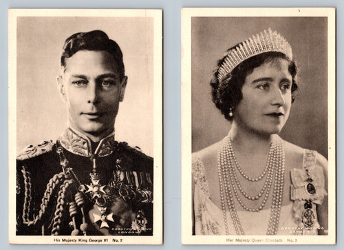 King George VI Queen Elizabeth Royal Portrait Postcards Set Canada