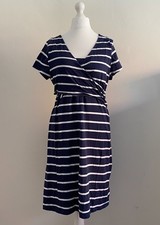 Frugi Dress Women’s UK 16 Maternity/Breastfeeding/Nursing Blue Breton Striped