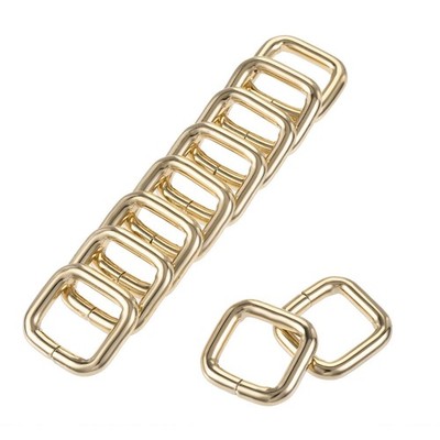 Metal Rectangle Ring Buckles 16x15mm for Bags Belts Gold Tone 10pcs