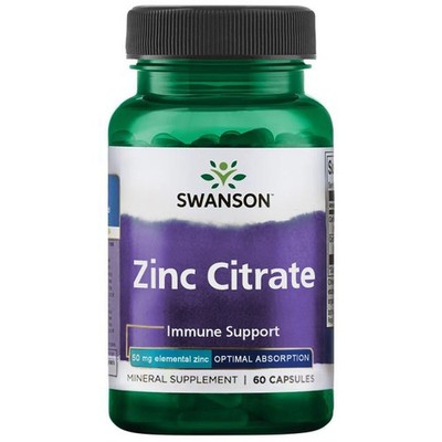 Swanson Zinc Citrate 50 mg - 60 Kapseln (345 EUR/kg)