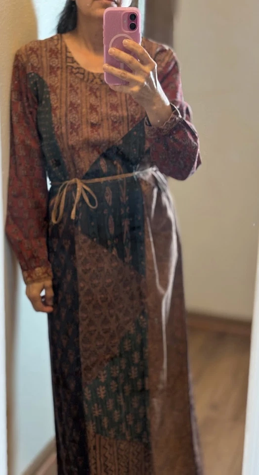 SACRED THREADS 棉块印花 MAXI 连衣裙 BOHEMIAN FOLKLORE — 第 2/4 张图片