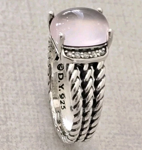David Yurman Wheaton Ring Rose Quartz 9.5 - Image 2 of 4