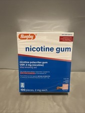 Rugby Nicotine Gum 2mg Coated CINNAMON 100 pieces