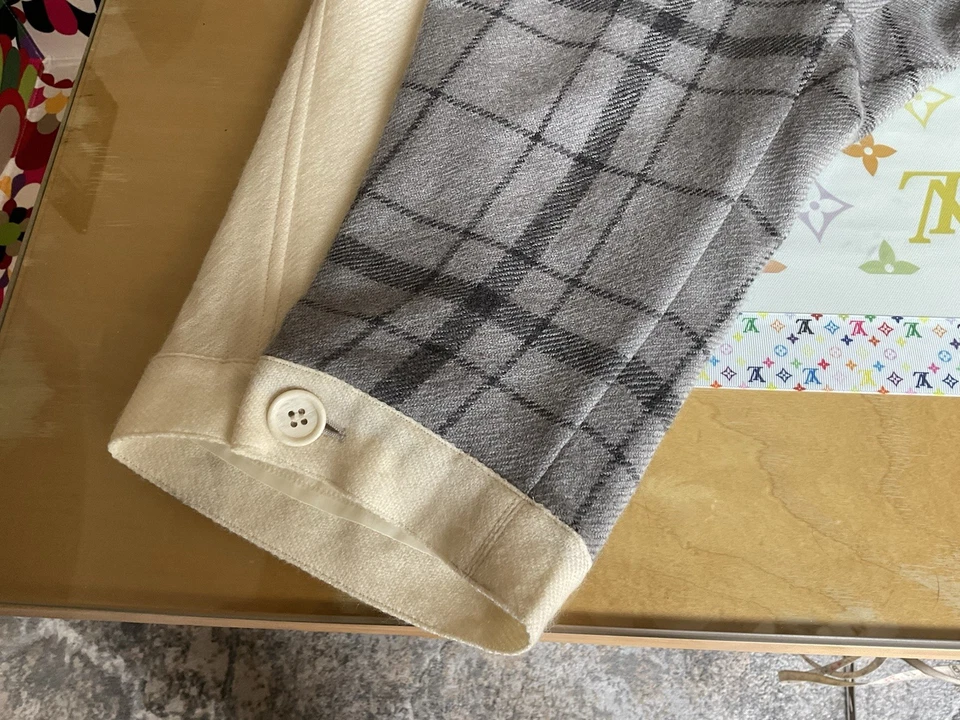 CALÇA LARGA CROPPED CINTURA ALTA FEMININA LÃ Y’S (YOHJI YAMAMOTO) (2/M) - Imagem 3 de 4