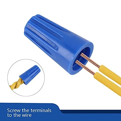 1000 Pcs Blue Wire Caps Electrical Wire Connector Screw Nuts Terminal (AWG 22... - Image 2 of 4