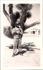 Vintage WWII Era Soldier Photo Joshua Tree Desert Military Uniform Original