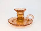 Antique 1902 Sklo Union Zabkowice Glass Pink Amethyst candle stick Holder handle