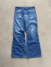 Vintage 1970's Seafarer Dungarees Bell Bottom Utility Jeans 32x30