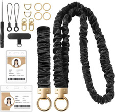 Scrunchie Lanyard with ID Holder Teacher Lanyards for ID Badges and Stretchy Scr