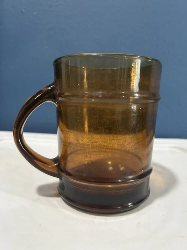 ANCHOR HOCKING OVEN PROOF VINTAGE MADE IN U.S.A.  AMBER GLASS MUG/CUP