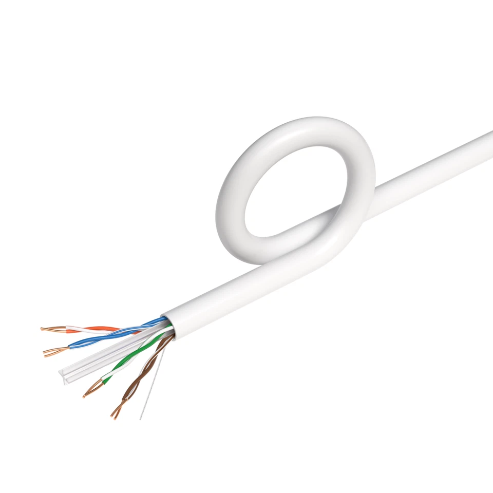 CAT6 UTP 500ft White  Network Cable 23AWG CCA Bulk Solid Wire Pull Box - Image 4 of 4