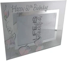 60th Birthday Photo Frame: Landscape (Sweet Pea) -Dreamair