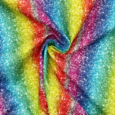 Regenbogen Glitzer Baumwollstoff Mehrfarbig Druck Kinder Basteln Quilten 140cm