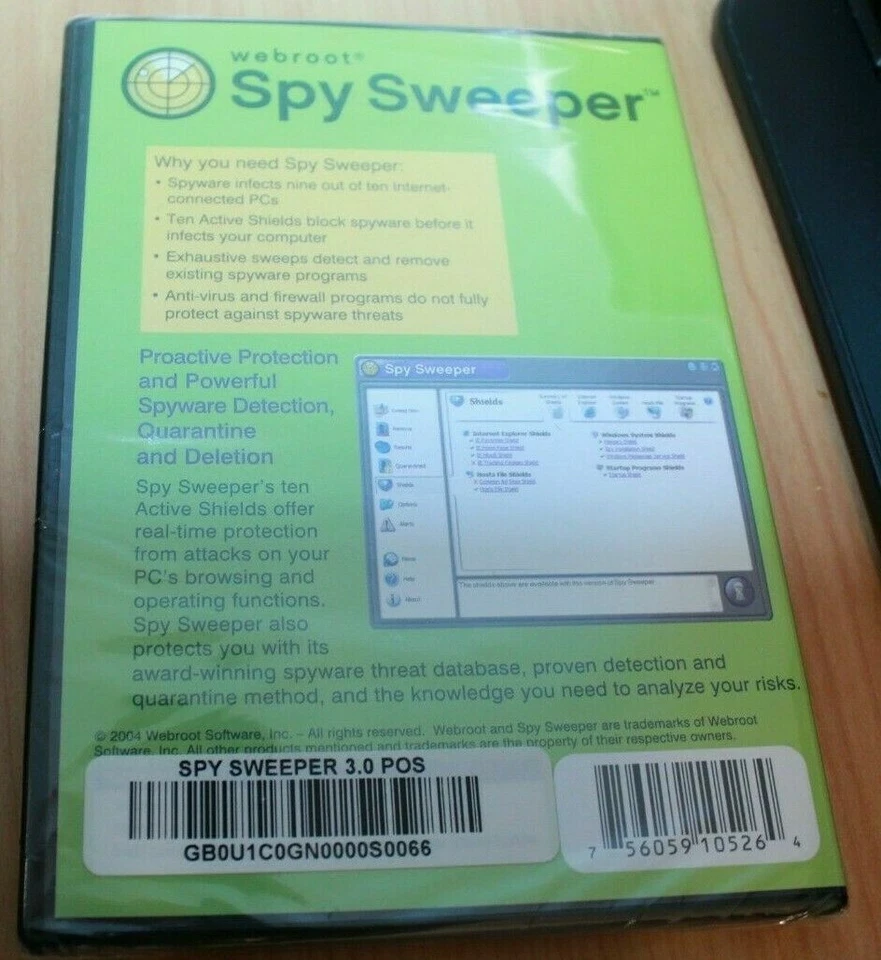 Webroot Spy Sweeper CD Rom Brand New In Plastic Wrap 2004 - Image 2 of 2