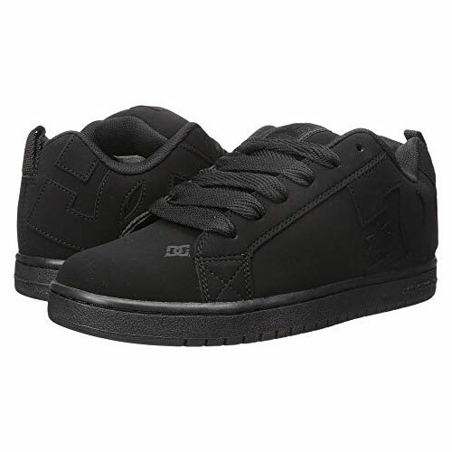 dc court graffik all black skate shoes