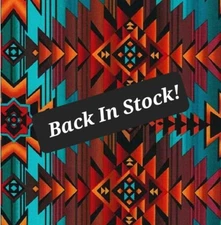 "Desert Dream" In Turquoise•Southwest Blanket Fabric-Cotton•1yd•BTY•GORGEOUS!