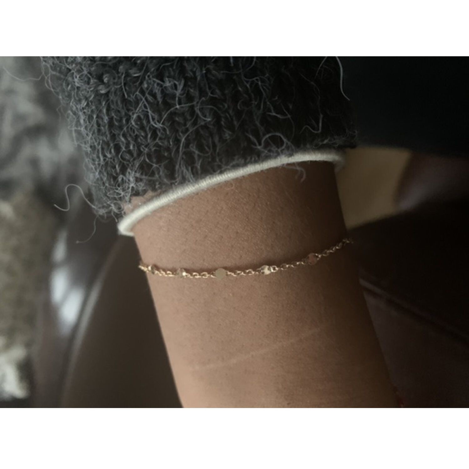 Bracelet chaine pastilles plaqué or 750/000, le cadeau idéal pour femme