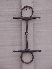 Primitive Full Cheek Snaffle Horse Mule Bit 5-1/2" Mouth Piece Wall Art Vintage