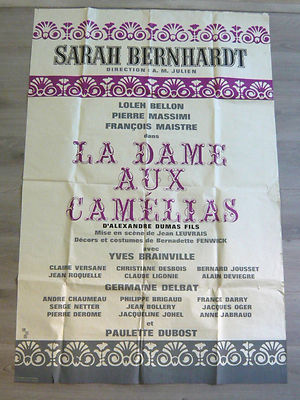 LA DAME AUX CAMELIAS Plakat 1963 J. Leuvrais Theater Sarah Bernhardt A. Dumas