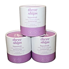 Three Ships Superfruit Lactic Exfoliating Polish Scrub Face Mask - LOT of 3