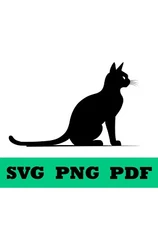 Cat SVG Vector Clipart Design Silhouette For Vinyl Decal Sticker