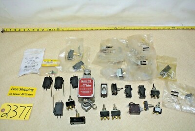 35 pcs. Misc. Electrical Switches Toggle, Momentary Contact, Snap Lock, Lever 