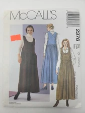 McCalls 2376 Misses Jumper Sewing Pattern sz 10 12 14