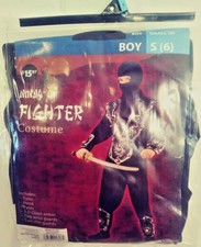 NINJA FIGHTER COSTUME BY FUN WORLD BOY SMALL 6 FREE FAST SHIPPING SILVER NINJA