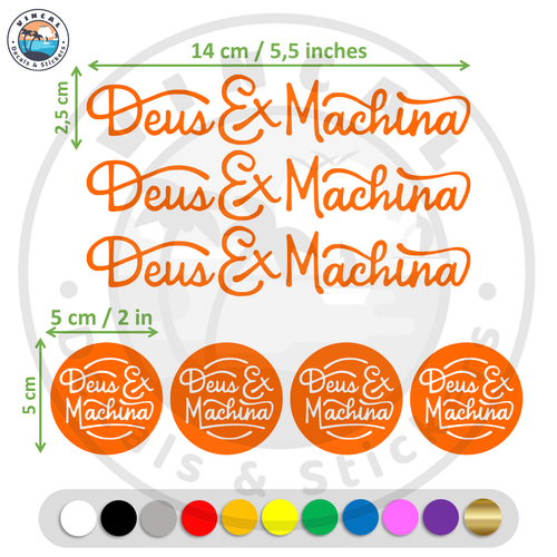7x Deus Ex Machina Stickers Vinyl Decal Motorcycle Pegatinas Logo Sticker Moto - Imagen 17 de 18