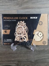 ROKR Pendulum Clock Mechanical Wooden Gear Puzzle Kit LK501 Sealed