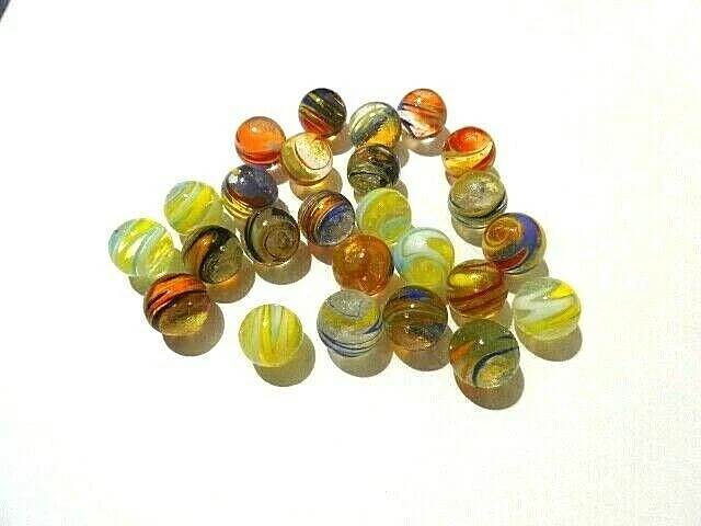 MARKENLOS 25 Murmeln Zicke Zacke sortiert 17mm - Glasmurmel, Glaskugel (D175200)