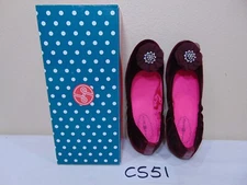 NEW LINDSAY PHILLIPS JOY VELVET FLAT SHOES BURGUNDY WOMENS SZ 7 1/2 NEW 701546
