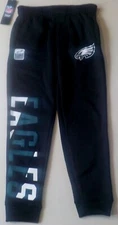 PHILADELPHIA EAGLES YOUTH SWEATPANTS S M L NWT BLACK POLYESTER BOYS LOGO POCKETS