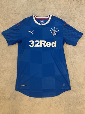 RANGERS FC 2016-18 Authentic Puma Home Jersey - Size M - Excellent Condition