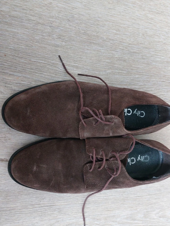 Mocassins cuir daim marron CITY CLUB. Pointure 42 TBE. - Photo 2/4