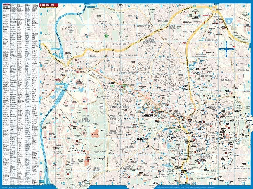 Thumbnail - Jerusalem 1 : 8 000 (land-)karte Borch Maps Laminierte Oberfläche 2 S.