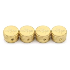 4x Metal Guitar Bass Control Volume Tone Knobs Arrow “G” Logo Knobs Gold